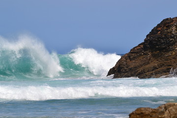 crashing waves and surf