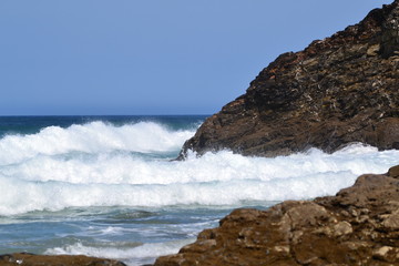 crashing waves and surf