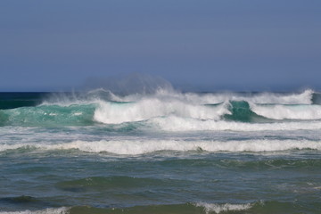 crashing waves and surf