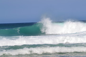 crashing waves and surf