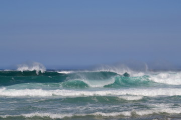 crashing waves and surf