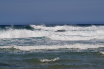 crashing waves and surf