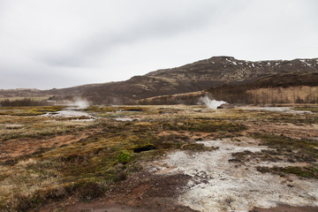 Beautiful dramatic multicolored spring landscape of Iceland