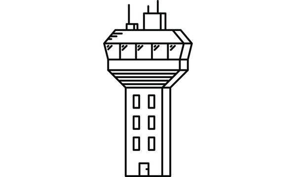Illustration Icon Symbol Of An Air Traffic Control Tower