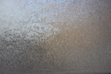 Ice on the window pane. Macro. Moscow. Russia.