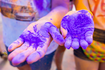 Festiwal Kolorów Holi. Indyjskie święto z kolorowym pudrem, Polska - obrazy, fototapety, plakaty