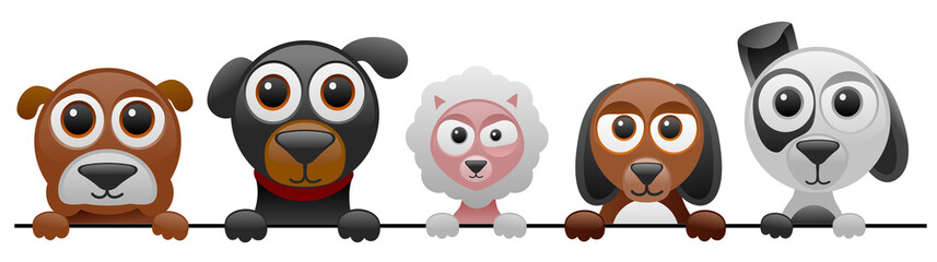 vector cute cartoon dogs series 1