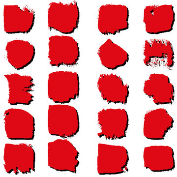 The set of spots of red paint. Banner for text. Template to create a design