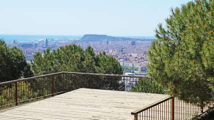 Observation platform at the top of the mountain overlooking Barcelona