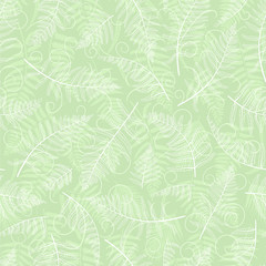 Cute hand drawn fern seamless pattern, floral background, great for textiles, wallpapers, banners - vector design
