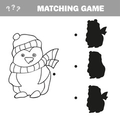 Vector illustration of Penguin cartoon - Coloring book for kids