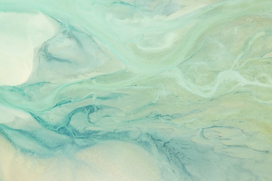 Abstract aerial view above of Takapou Bay, New Zeland.