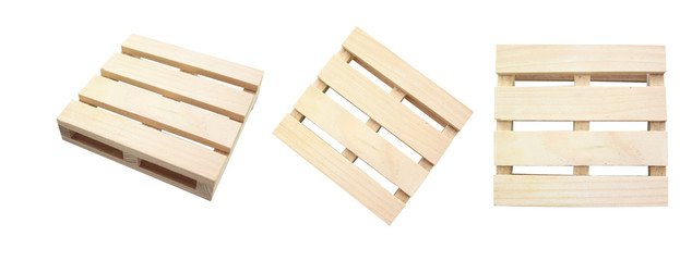 Close up of Wooden crate isolate on white background.