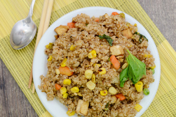  plate of oriental food Special fried rice