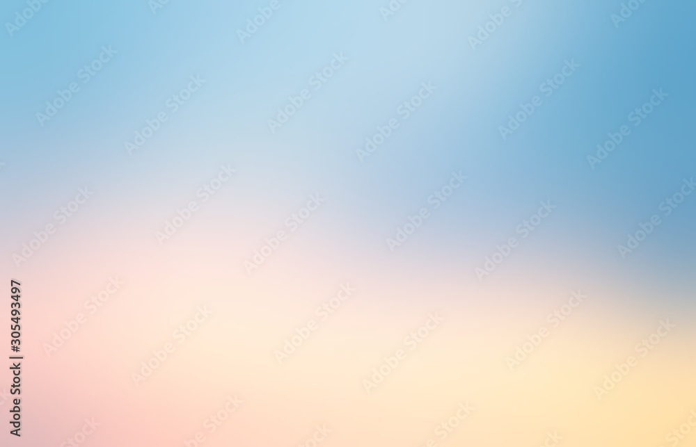 Wall mural morning sky abstract background. blurred texture. golden glow on blue illustration. - Wall murals
