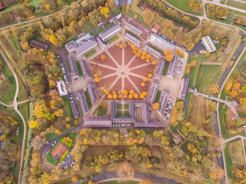 Aerial view of citadelle of Lille, France.