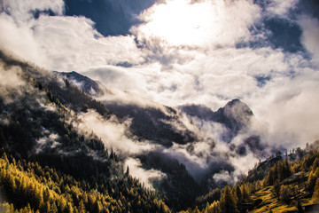 Clouds in the swiss alps