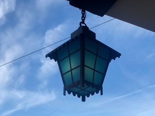 lantern on background of blue sky