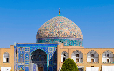 Dome view in the Imam Square which is know as Naqsh-e Jahan Square in Isfahan, Iran