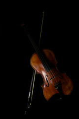 Instrument Violin on black background