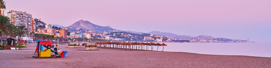 Panorama of Costa del Sol coast, Malaga, Spain
