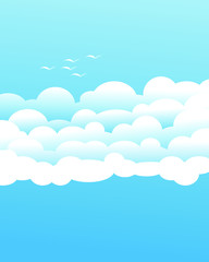 sky and cloud background, blue background, vector illustration, cloud background.