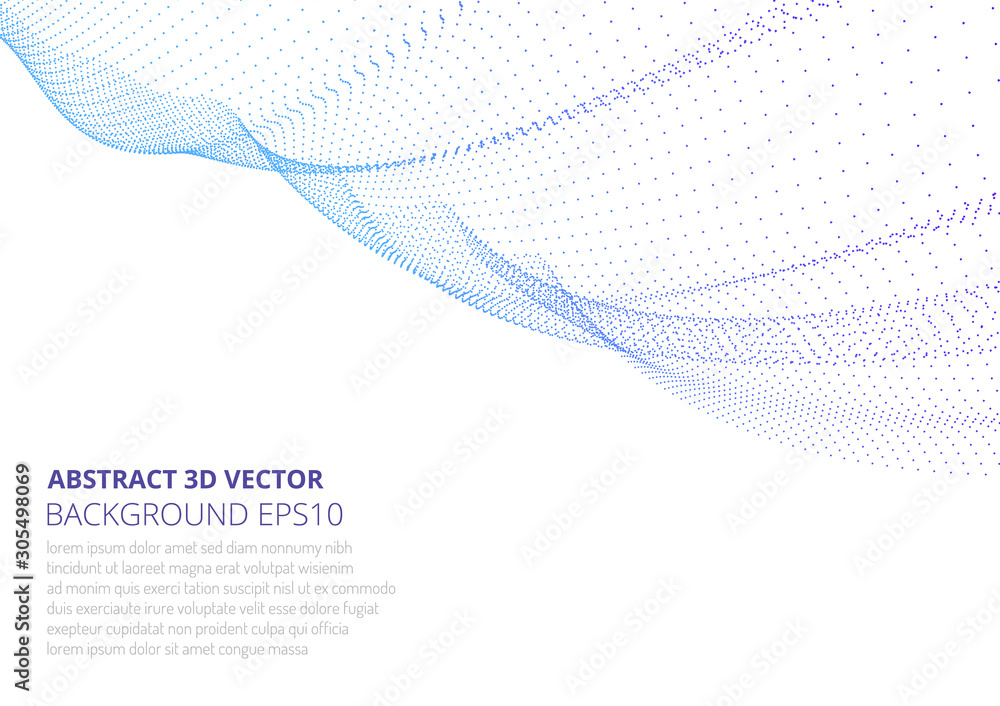 Poster abstract background with many particles. optical illusion of movement.