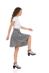 young woman in black dress