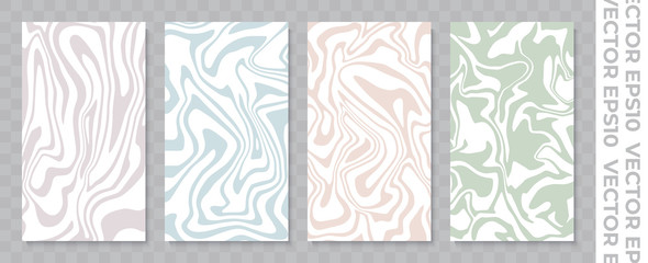 Set of banners for socail networks. Stains of paint or water. Calm elegant color palette. Stock vector illustration.