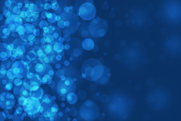 blue Abstract texture Christmas background with light bokeh on dark blue background