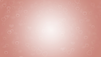Rose gold heart shape abstract bokeh background wtih glowing texture for Valentine's Day
