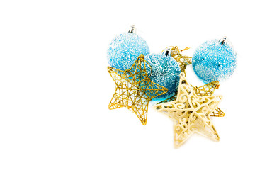 Christmas tree ornaments on a white background