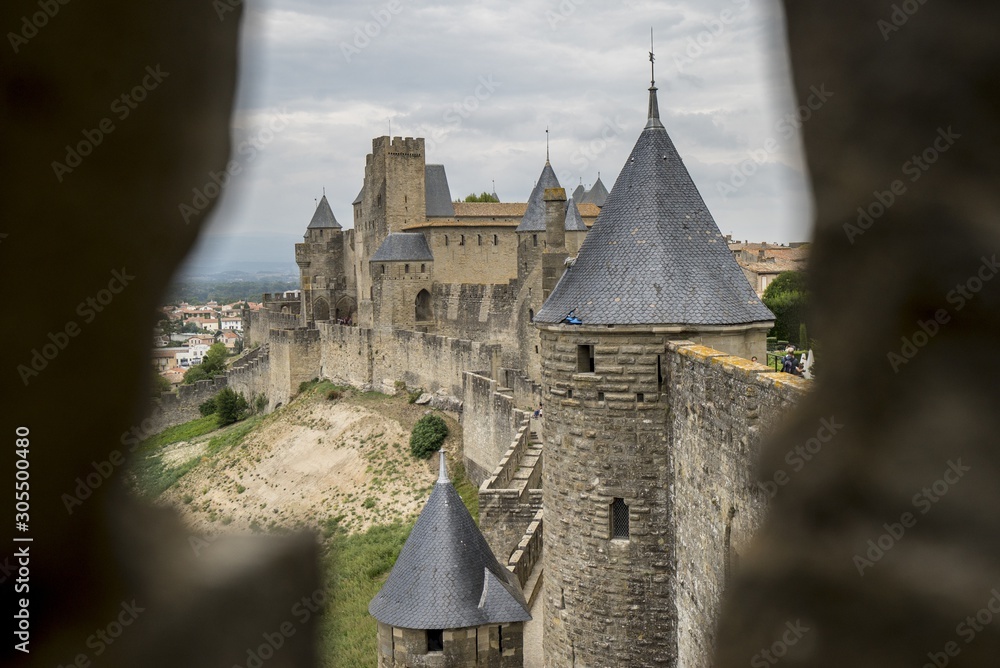 Wall mural carcassonne citadel, south of france