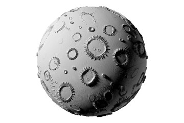 Abstract planet with craters - 3D rendering