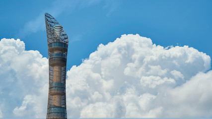 Aspire Tower, nicknamed Torch Doha, located in the Aspire Zone complex near the Khalifa International Stadium