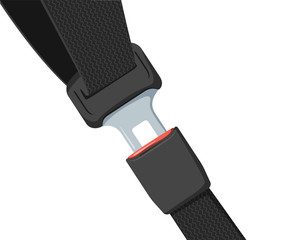 Car safety belt. Seatbelt safe buckle icon isolated. Security strap fasten accident insurance. Caution, life safe