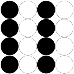 Black and white circles.