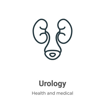 Urology outline vector icon. Thin line black urology icon, flat vector simple element illustration from editable health and medical concept isolated on white background