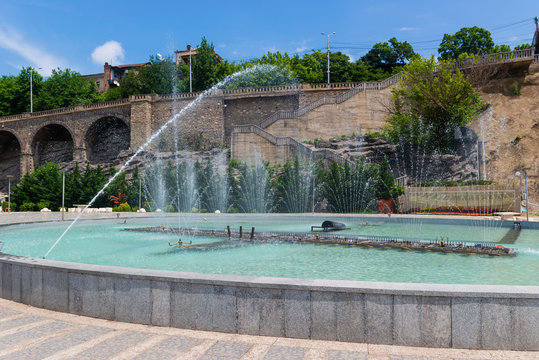 Beautiful showy fountain in the park, Tbilisi © vahanabrahamyan
