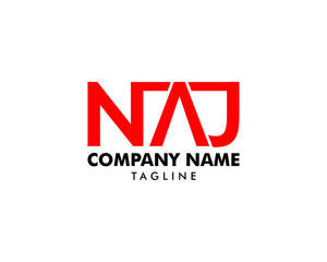 Initial Letter NAJ Logo Template Design
