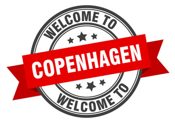 Fototapeta premium Copenhagen stamp. welcome to Copenhagen red sign