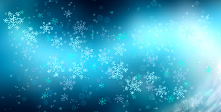  Snowy Christmas Blue Background