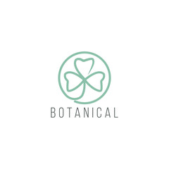 Botanical Logo Template elegant, hand drawn, leaf, simple, wedding, spa and beauty salon, boutique, organic shop