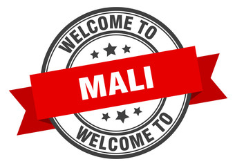Mali stamp. welcome to Mali red sign