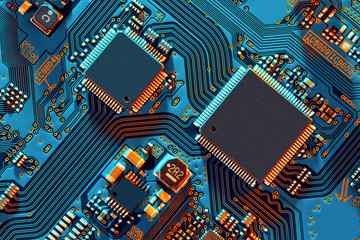 Electronic circuit board close up. © Raimundas