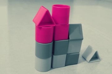 Toy blocks on light background 