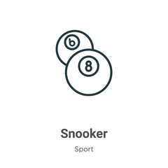 Snooker outline vector icon. Thin line black snooker icon, flat vector simple element illustration from editable sport concept isolated on white background