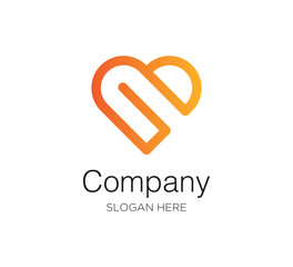 heart love logo vector design template