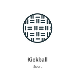 Kickball outline vector icon. Thin line black kickball icon, flat vector simple element illustration from editable sport concept isolated on white background