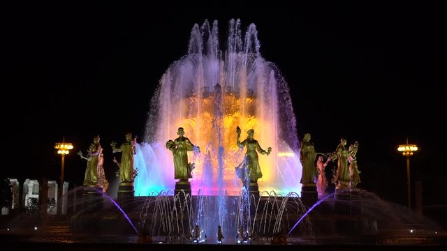 Fountain "Friendship of peoples" in Moscow.